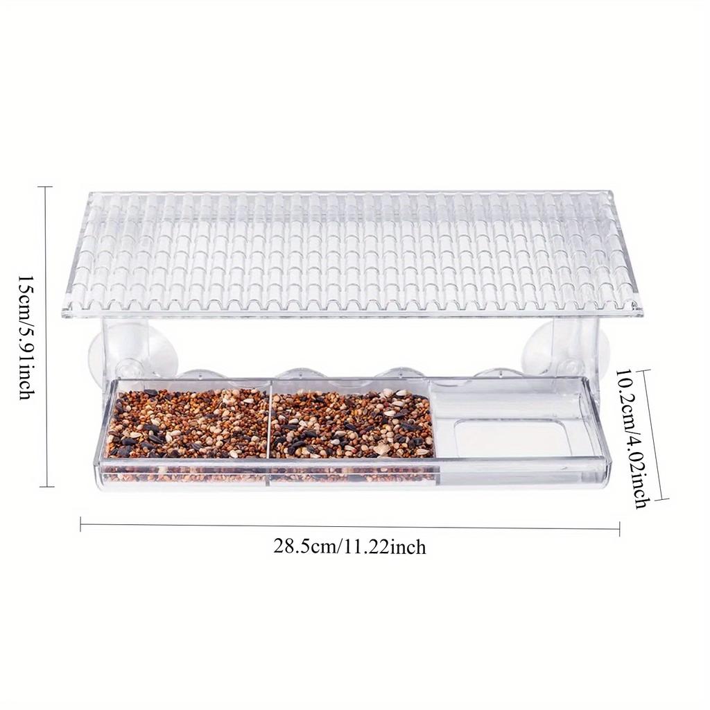 1Pc Outdoor Window Bird Watching Transparent Suction Cup Feeder, Outdoor Wild Transparent Bird House