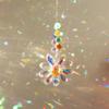 Glass Flower Suncatcher Hanging Decoration Indoor Outdoor Garden Car Rearview Mirror Rainbow Maker Floral Hanging Ornament