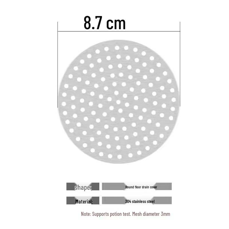 304 Stainless Steel Square Mesh Drain Cover - Anti-Clog Sink and Bathroom Hair Trap