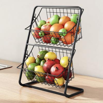 Kitchen Vegetable Storage Rack Black Floor To Floor Multi-layer Vegetable Storage Rack Household Vegetable and Fruit Storage Basket Seam Storage Rack
