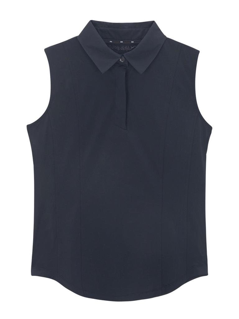 LIKK [3Size] Cut-Out Collar Sleeveless (Black)_L3A1-Ts05C