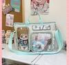 Nuovi Zainetti Ita Carini Y2K Borsa a Spalla Grande Capacità Borsa a Mano Trasparente per Ragazze Lolita Espositore per Spille Fai da Te Borsa a Tracolla