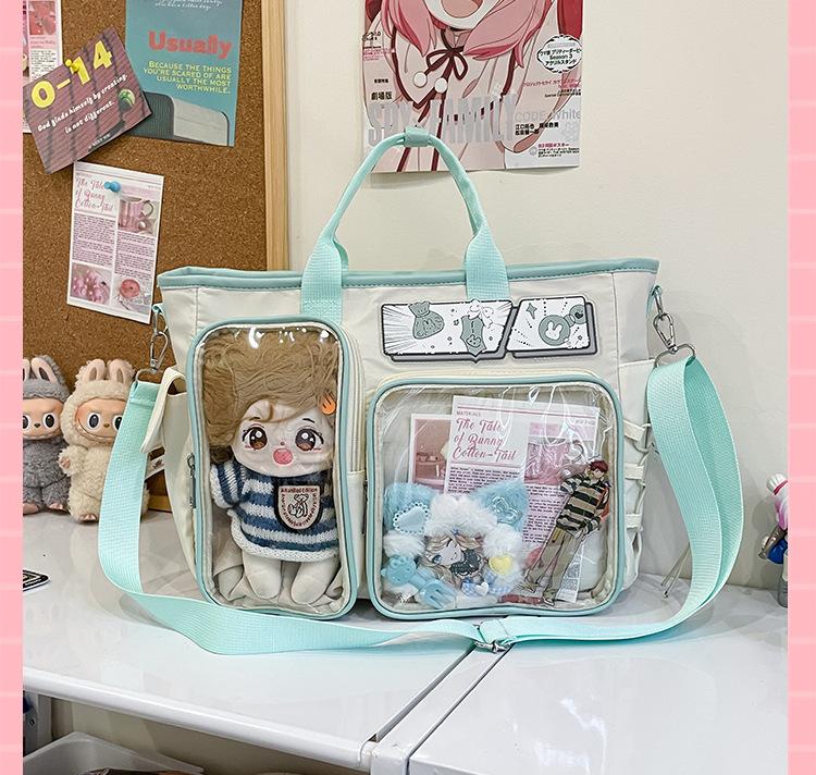 Nuovi Zainetti Ita Carini Y2K Borsa a Spalla Grande Capacità Borsa a Mano Trasparente per Ragazze Lolita Espositore per Spille Fai da Te Borsa a Tracolla