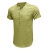 Summer Men's Short-sleeved Stand Collar Linen Shirt Breathable Short-sleeved Cotton Linen Shirt Men Casual Wear Minimalist Fashion Breathable Shirt