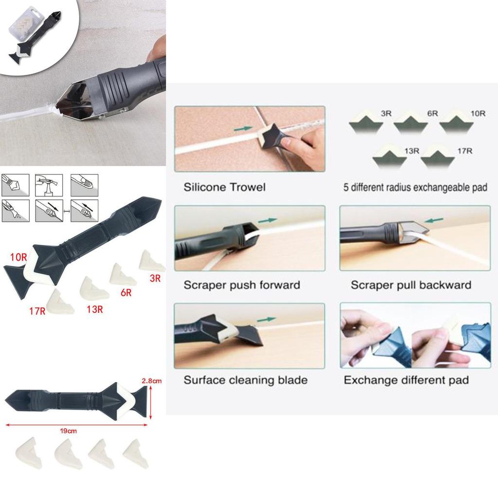 Versatile 3-in-1 Silicone Sealant Tool Kit Featuring Stylish Design And Organized Storage For Easy Use