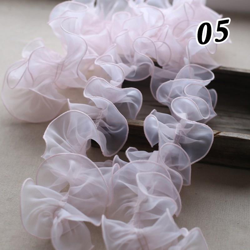3M 10cm Pleated Lace Trim Bubble Skirt Ruffle Gauze Lace Ribbon Lace Fabric Tutu Lace Wedding Dress Decor Accessories