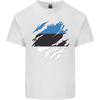 Torn Estonia Flag Estonian Day Football Unisexs Light Cotton Tshirt