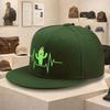 Cactus Heartbeat Cute Cartoon Flat Brim Baseball Cap Casual Unisex Polyester Snapback Sun Visor Hat