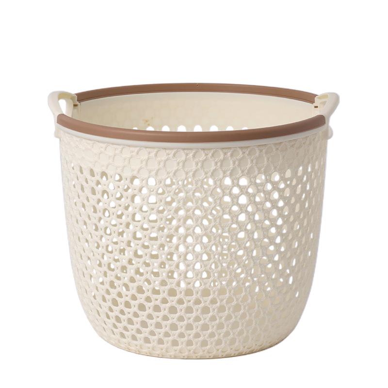Japanese Style Waterproof Laundry & Storage Basket: Portable, Hollow Design for Clothes and Sundries.
