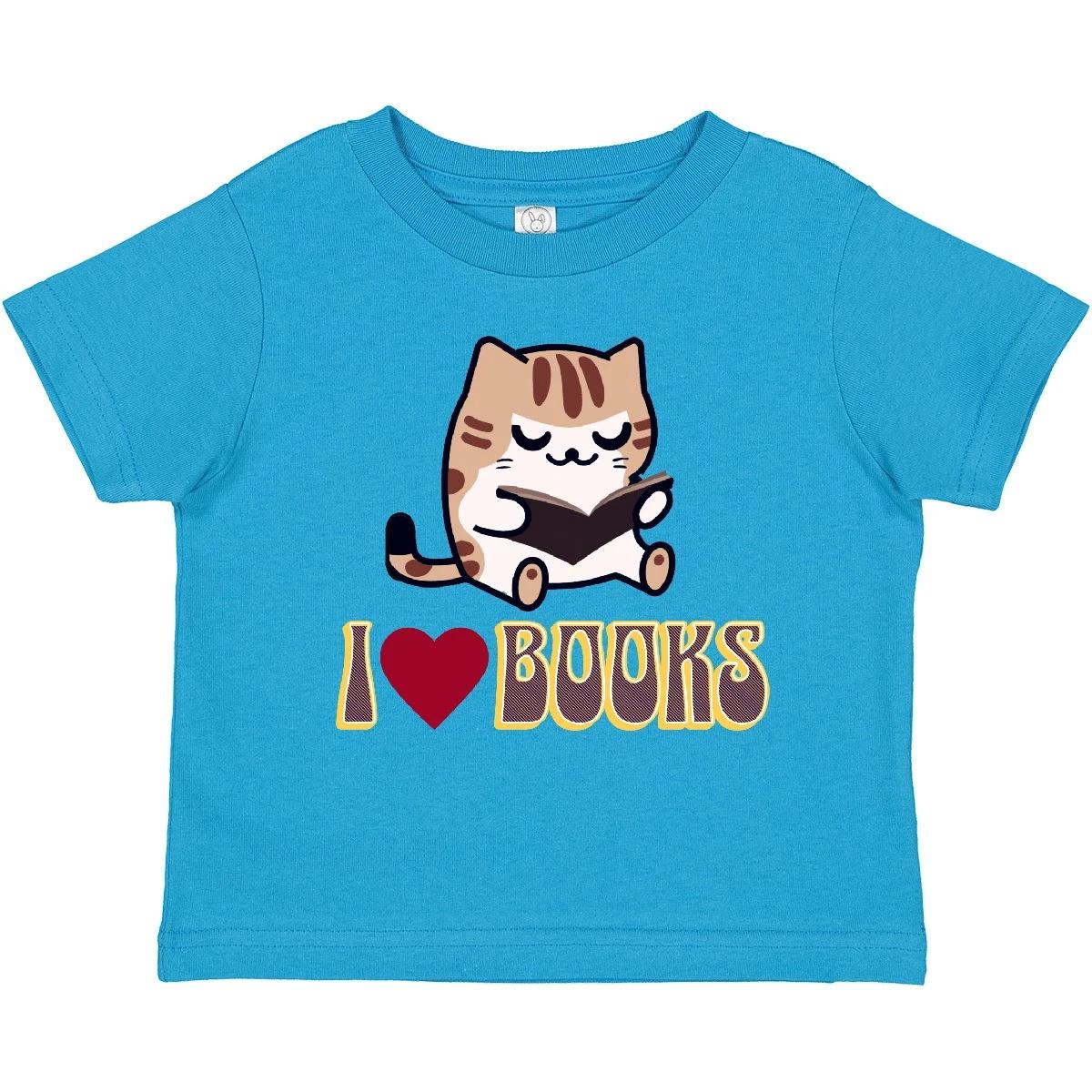 Inktastic I Love Books Reading Cat Toddler T-Shirt Literacy Lover Group School 110