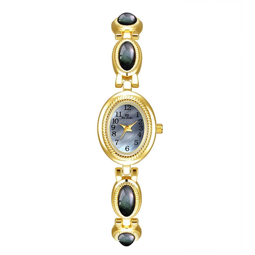Vintage Women's Watches Elegant Fashion Jade Jewelry Bracelets High Quality Gold Wristwatch Retro Quartz Ladies Dress Watches
