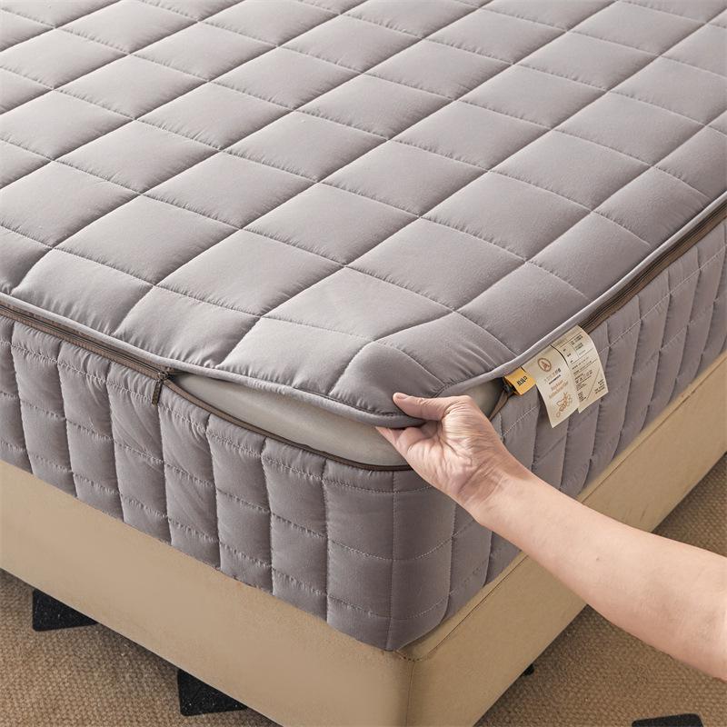 Brushed Cotton Soybean Quilted Fitted Mattress Protector – Six-Sided, 360° Coverage