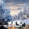Mural 3d Snow Mountain View White Forest Scenery Photo Wall Painting Living Room Restaurant Wallpaper