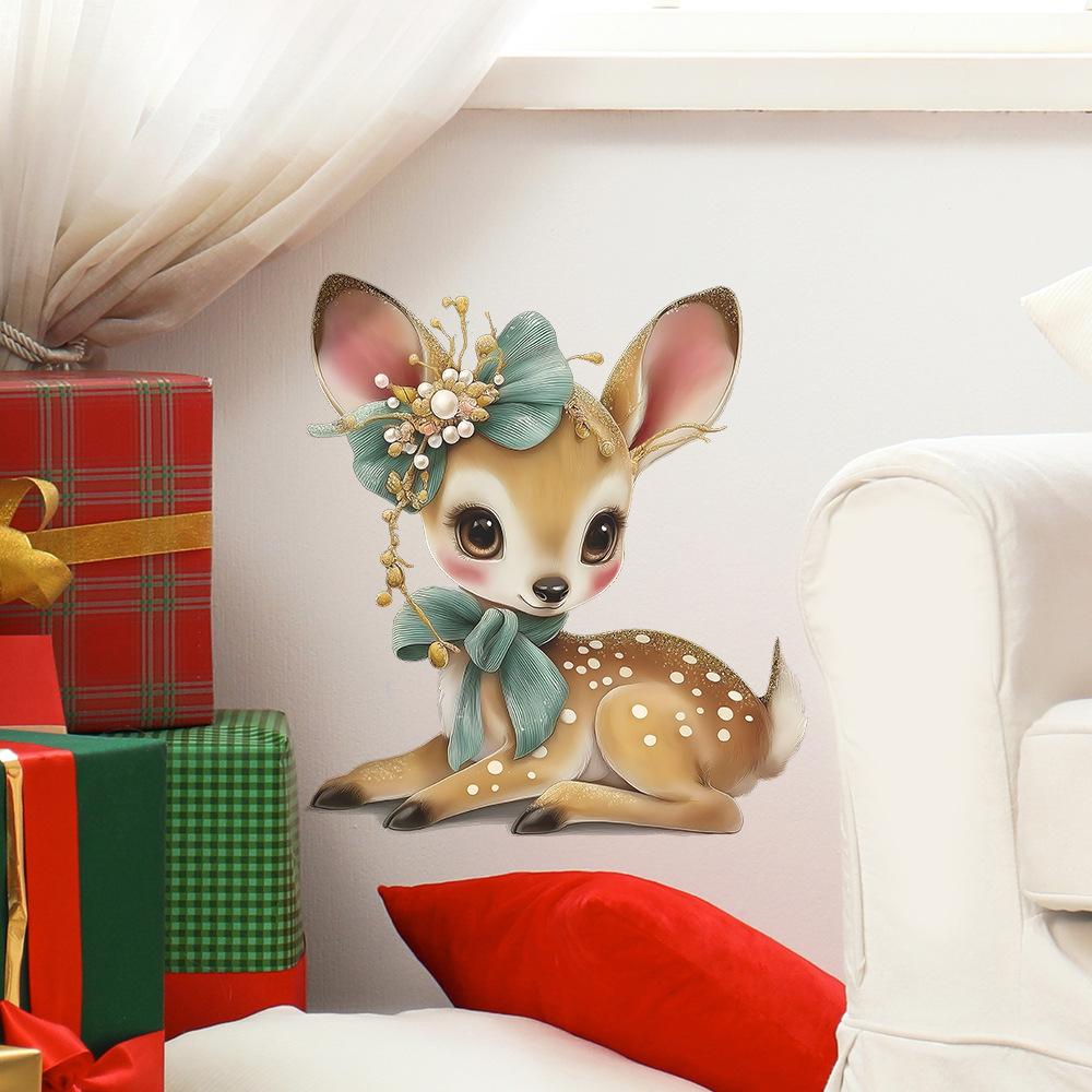 Christmas Atmosphere Decoration Deer Bedroom Living Room Home Wall Beautification Stickers