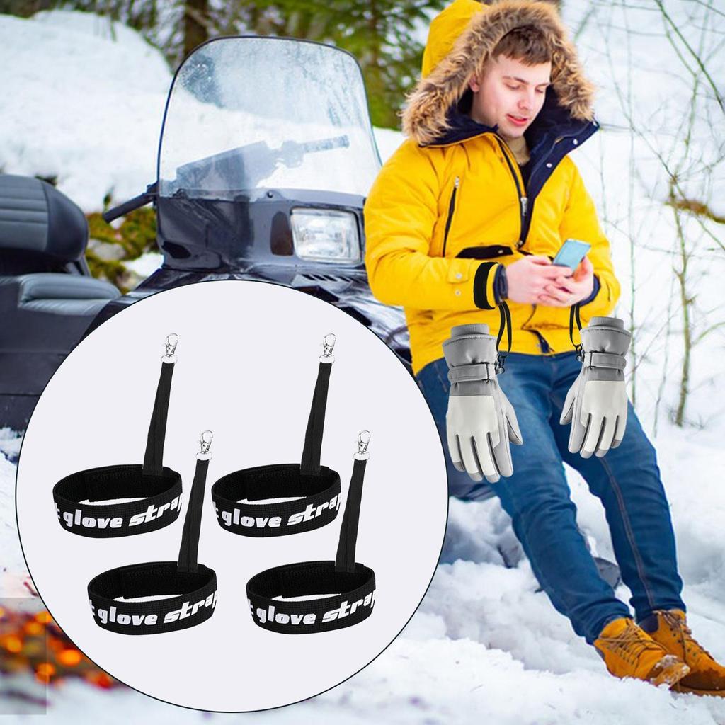 4 Stück Handgelenkschlaufe für Handschuhe, Anti-Verlust Ski Sport Handschuhe Handgelenkschlaufen für Winter Snowboarding Pendeln Camping Skifahrer