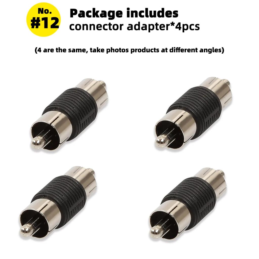 4 Pcs BNC Adapter Connector Coax Solderless RCA Q9 HD Video Plug for CCTV Camera Monitoring Radio Antenna and Video Application