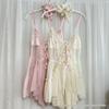 50970 Floral Mesh Nightgown with Bowknot and Removable Pads