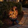 Elf Garden Solar Light Dragon Gorilla Statue Light, Gothic Medieval Resin Outdoor Lantern Sculpture, Fantasy Decor for Yard Patio, Halloween Gift Fans