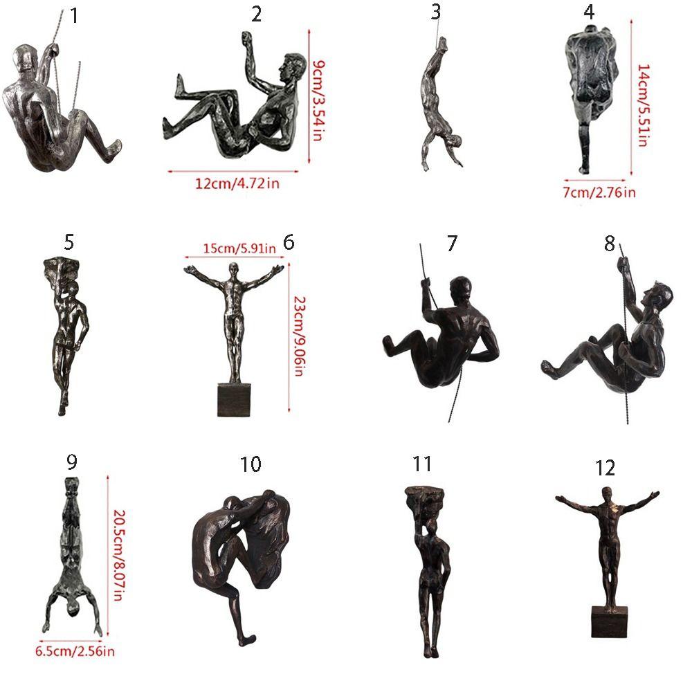 Unique Climbing Man Wall Sculptures European Style Abstract Character Pendant  Home Decor
