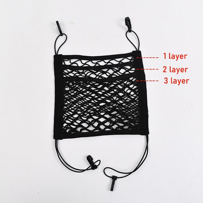 Between Car Seats Elastic Storage Net Bag Car Divider Pet Barrier Universal 3-layer High Stretchy Mesh Auto Interior Organizer