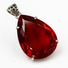 CERTIFIED Red Topaz 106.3 Ct Pear Natural 925 Sterling Silver Birthstone Pendant AI-54-NS