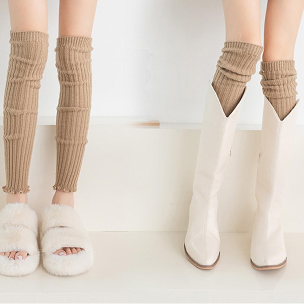 Women's Leg Warmer Fuzzy Knitted Leg Sleeve Winter Students Girls JK Foot Cover