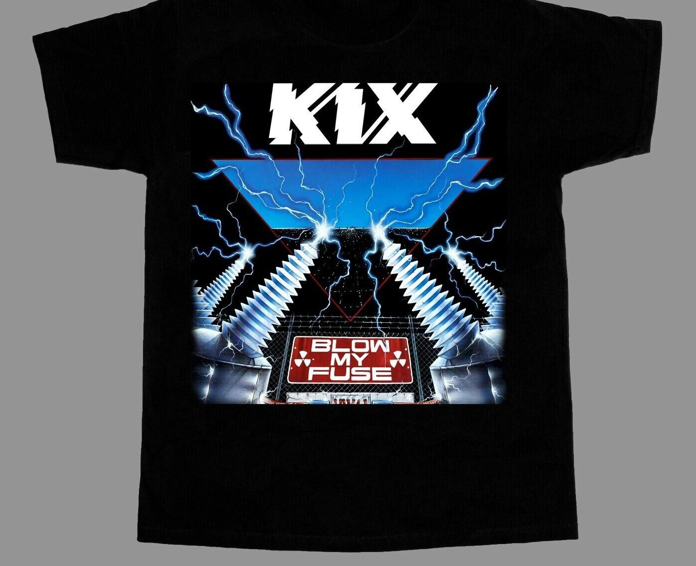 Vintage Blow My Fuse Kix Band Cotton Black All Size Unisex Shirt M