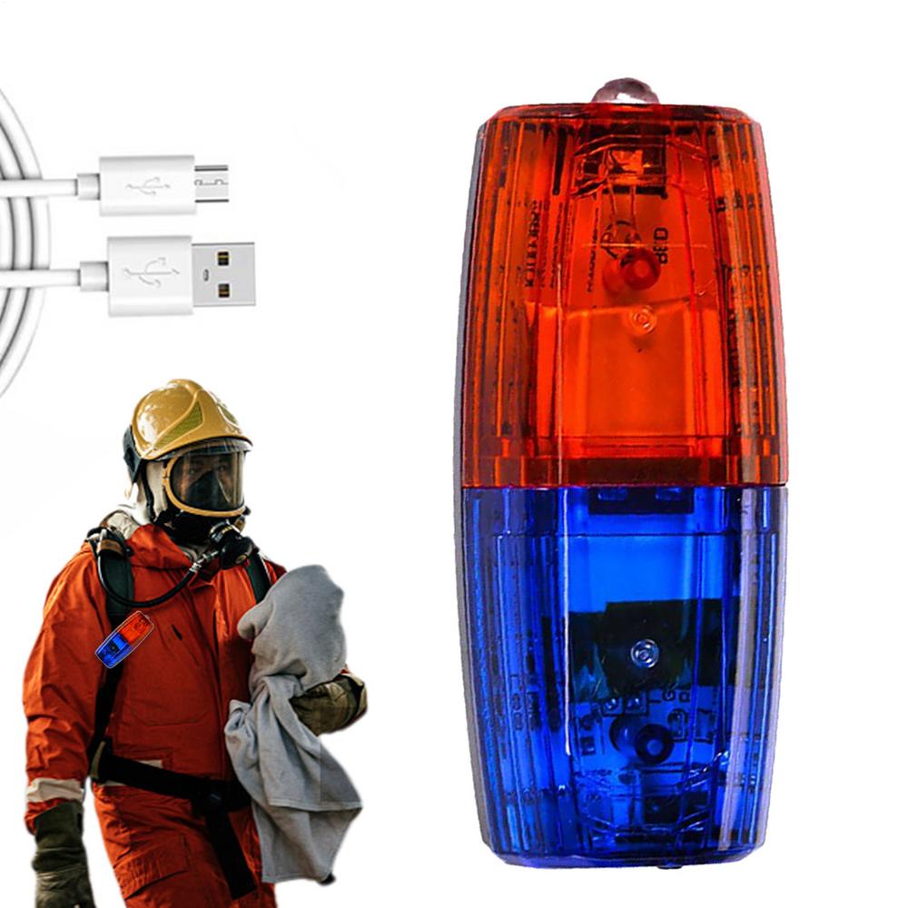 1pcs Police Light LED Red Blue Shoulder Lamp Caution Emergency Warning Safety Lights USB Rechargeable with Clip