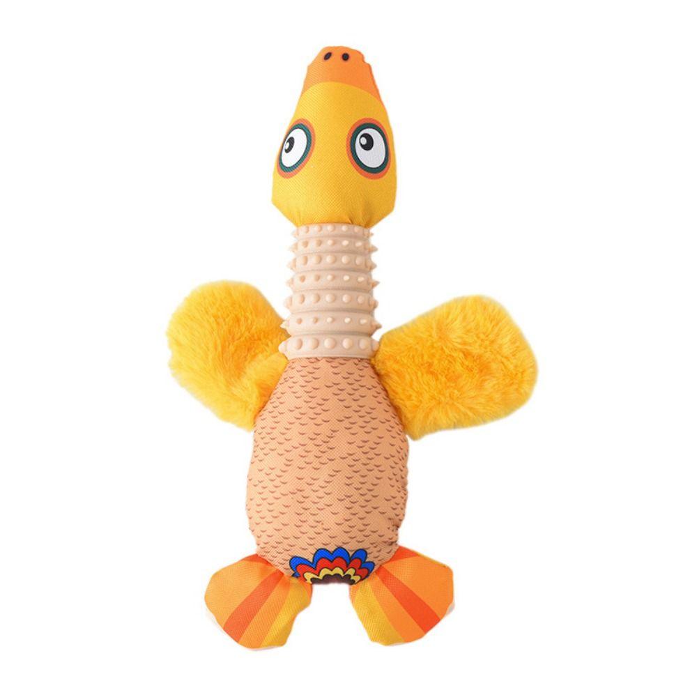 

Plush Dog Goose Doll Toy Bite Resistant Dog Squeaker Goose Toy Puppy Molar Toy Self Happy оранжевый