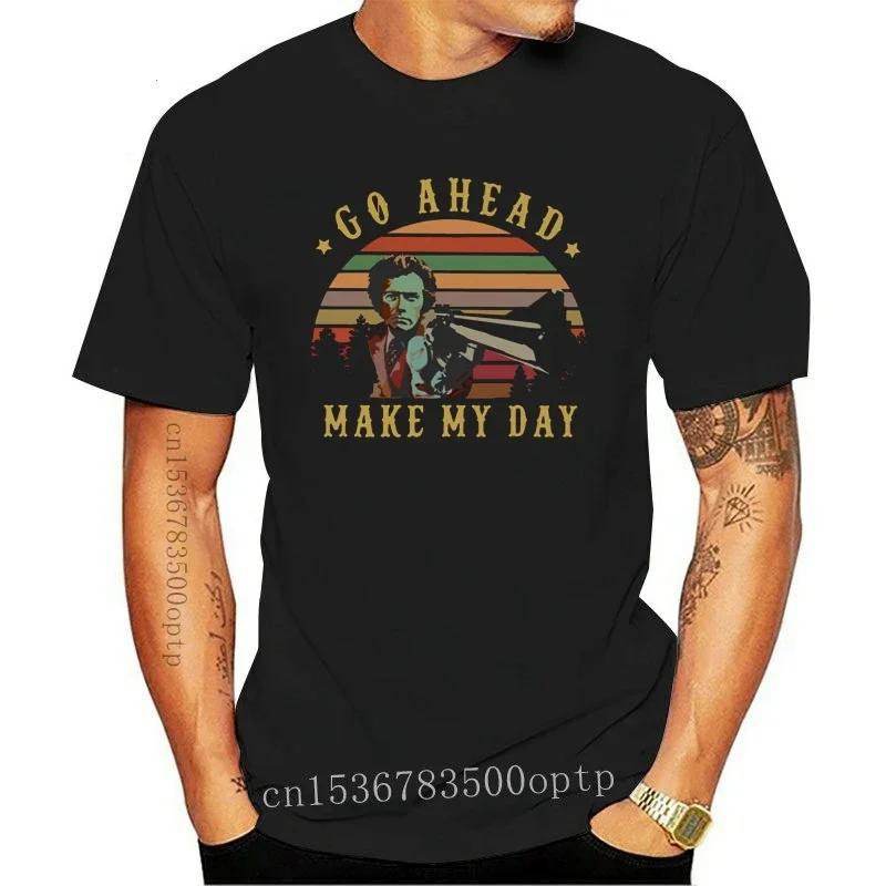 New Vintage Clint Eastwood Go Ahead Make My Day T-Shirt Black-Navy For Men-Women Superior Quality Tee Shirt#Color