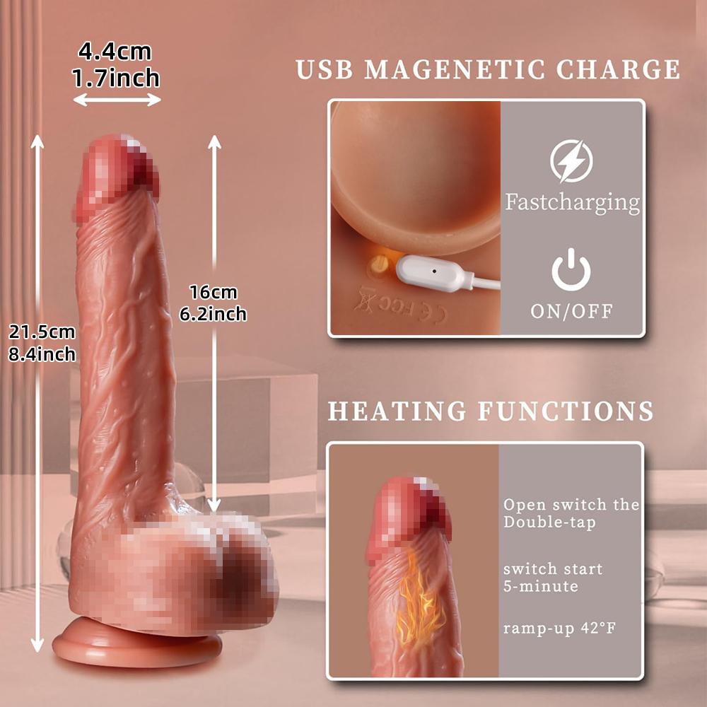 Wireless Remote Control Vibrator Dildo Heated Retractable Big Penis Female G-spot Stimulator Vaginal Massager Sex Toy for Women