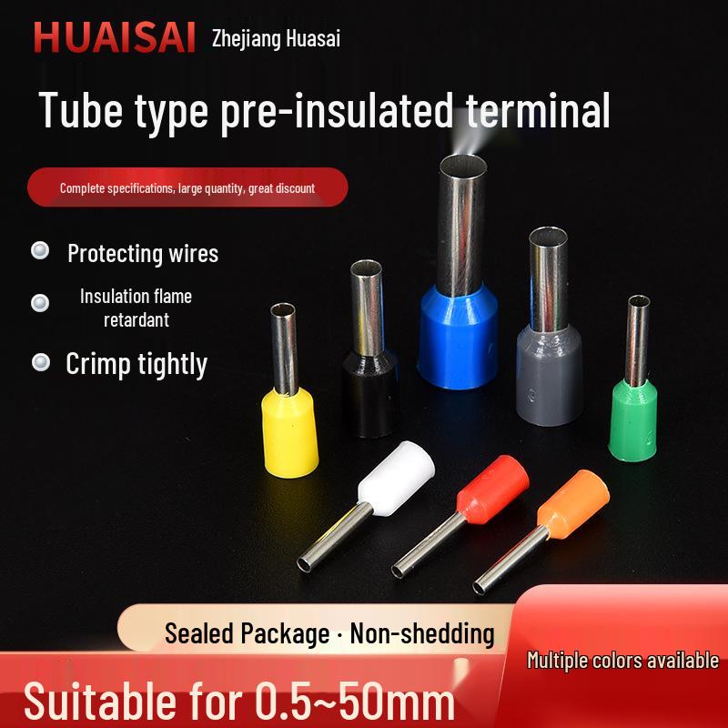 VE Tube-Type Pre-Insulated Terminal E 0308 Cold-Pressed Pin Terminal