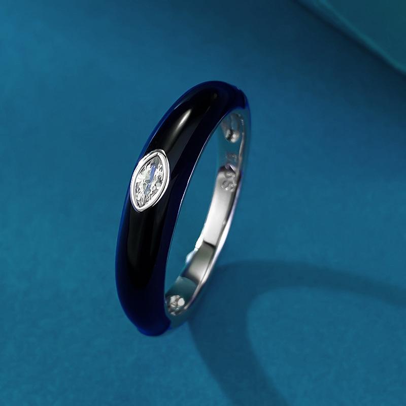 

Luoxi Temple 2024 Sterling Silver & Black Enamel Stackable Ring Size 5
