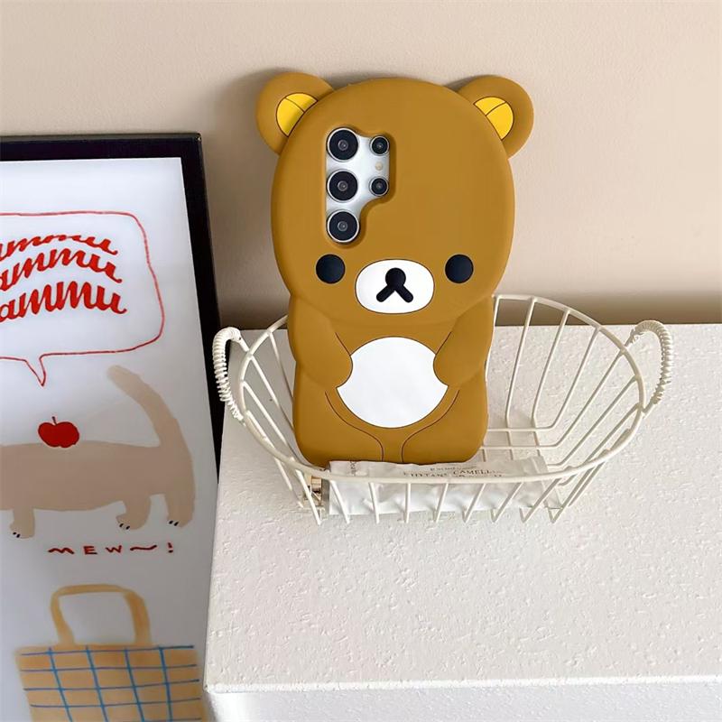 Pentru Samsung Galaxy S25 Ultra S24 S23 Plus S24 Ultra S25Ultra Breloc Drăguț Rilakkuma Husa Silicon Moale