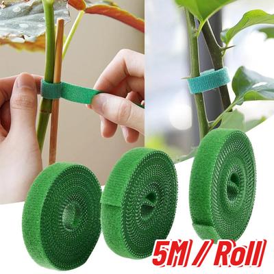 5m/Rolls Nylon Plant Ties Resealable Cable Ties Self Adhesive Plant Fastener Tape For Support Grape Vines Tomato Garden Supplies