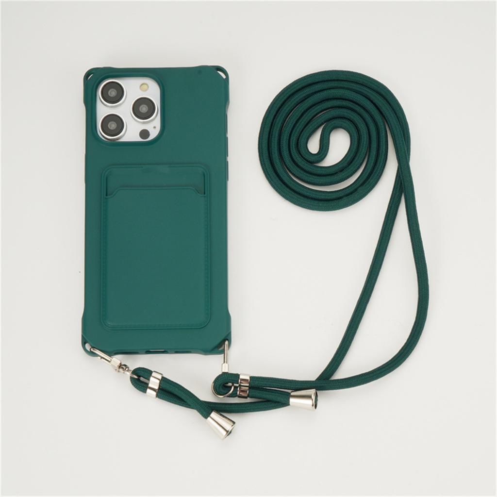 Crossbody Lanyard Wallet Card Holder Phone Case for IPhone 17 Air 16 15 Plus 14 13 12 11 Pro Max XR XS X  Silicone Soft Cover