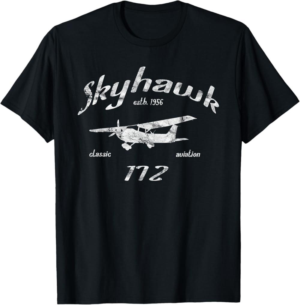 172 Skyhawk Airplane Classic Vintage Aviation Private Pilot T-Shirt L