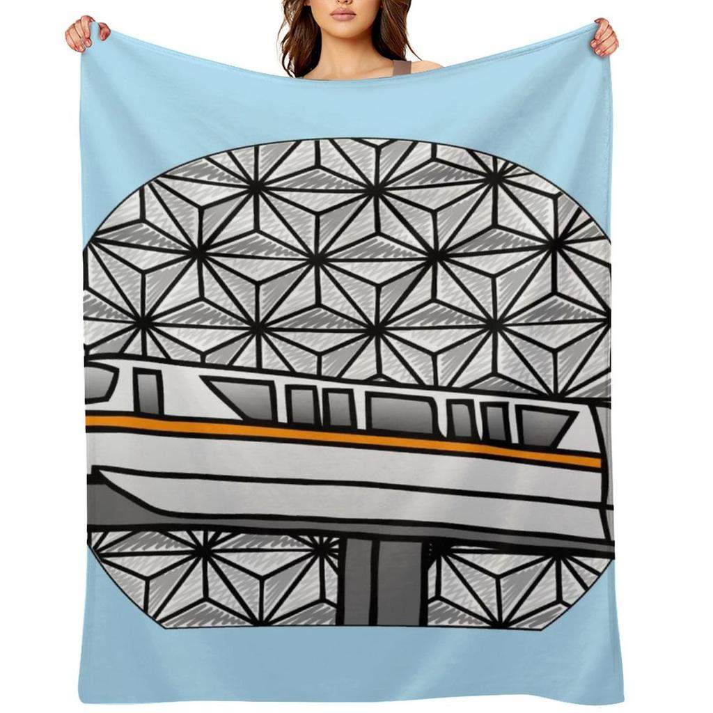 Travelling Monorail - Epcot Throw Blanket Plaid On the Sofa Picnic Funny Gift Luxury Designer Blankets