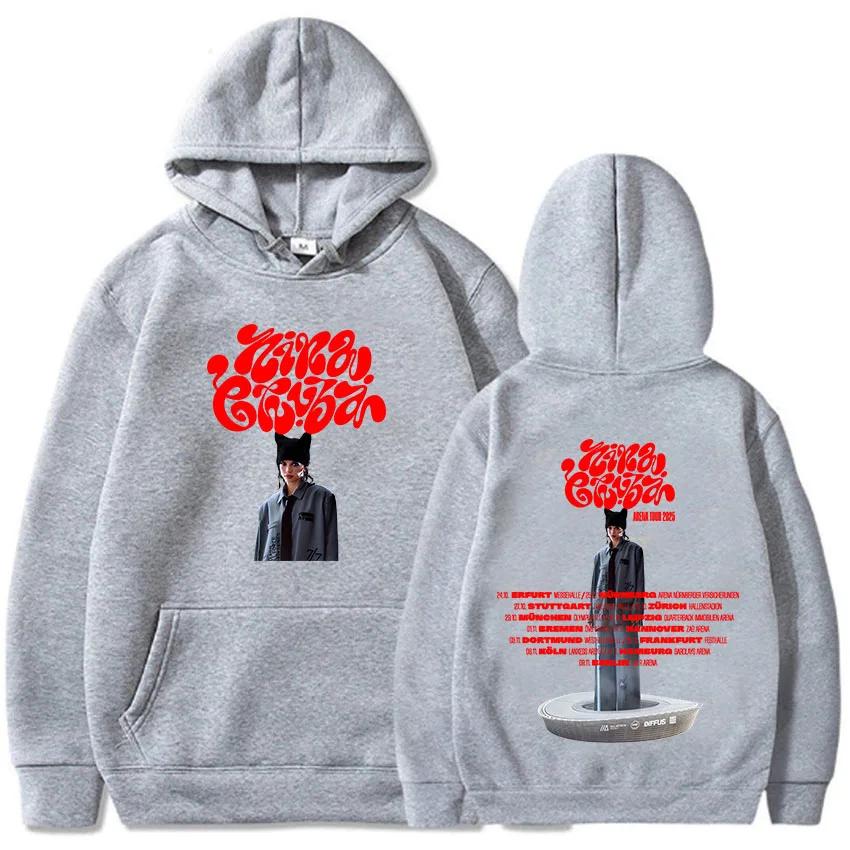 

Арена Тур 2025 Толстовки Nina Chuba Толстовки для женщин Зима Женская Мужская Одежда Принт Певицы Свитшоты Повседневные Пуловеры S серый