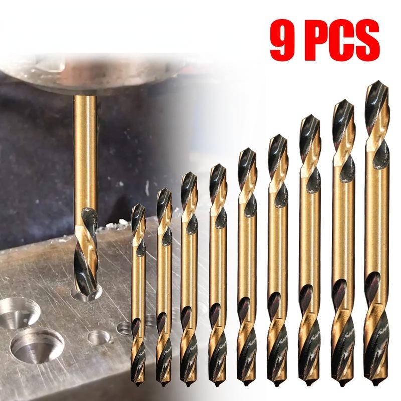 9Pcs Double-headed Bit Double-edged Metal Stainless Steel Ultrahard Iron Drill Steel Plate Iron Carpentry Drill Bit