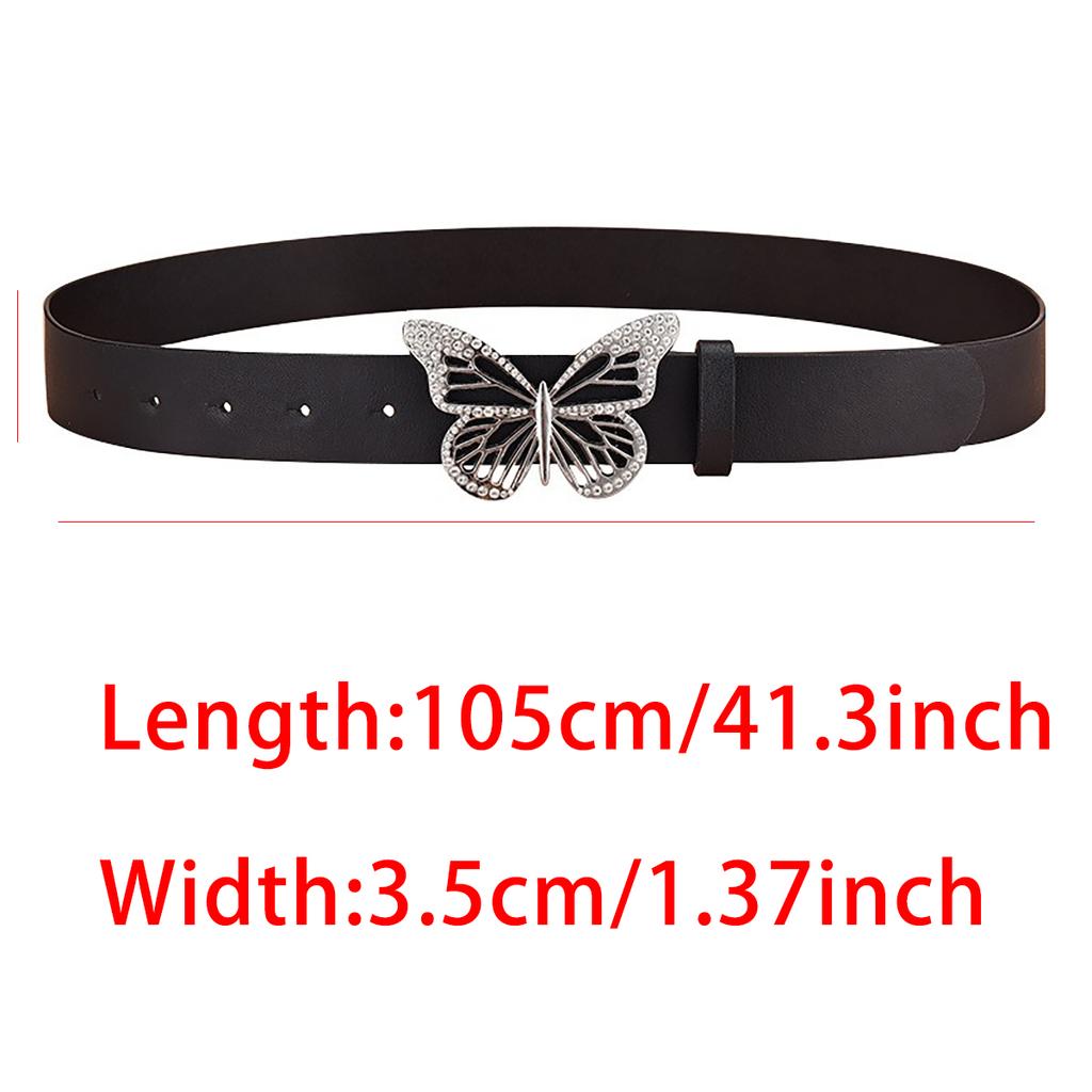 Damengürtel, modischer Gürtel mit Schmetterlingsschnalle, hochwertiger PU-Gürtel, gepaart mit Jeansrockgürtel, günstiger Gürtel, Geschenk für Freundin und Mon