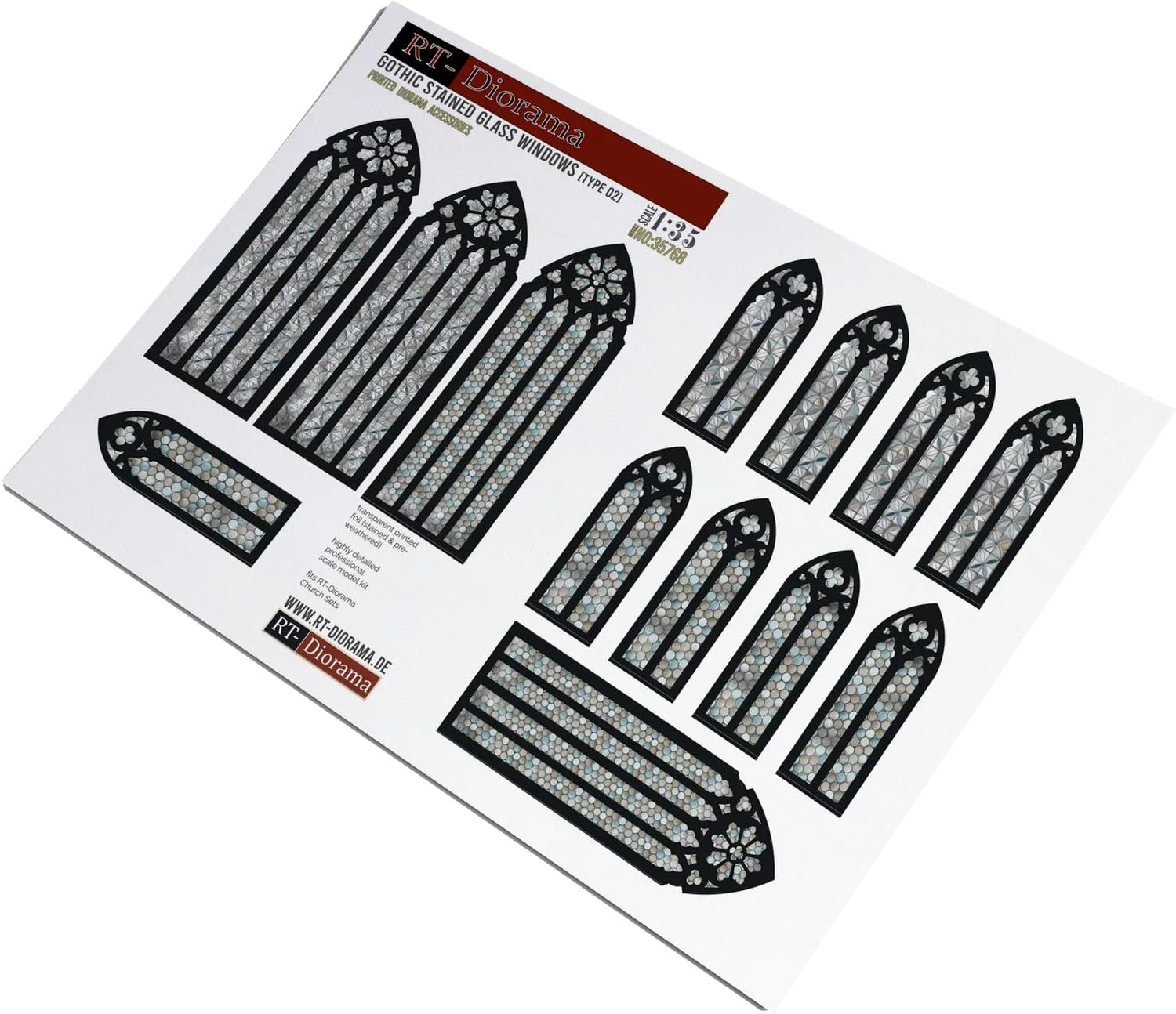 

RT Diorama 1/35 Gothic Stained Glass Window Type 2 Miniature Accessory RTD35768 (Scenery)