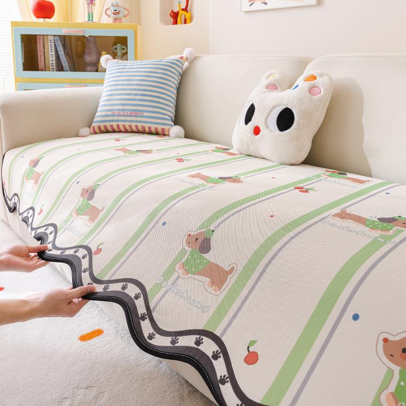 Cartoon Special-Shaped Sofa Cushion, Cold Silk And Cool  New Summer Non-Slip Straight Seat Cushion, Mat, One-Piece Cover