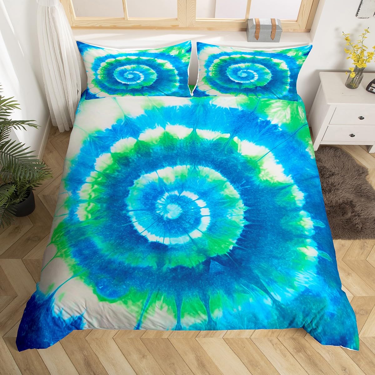 

Comforter Tie-Dye For Kids Boys Teens Queen Lightweight S Abstract Hippie Themed Boho Bedding Set Bedroom Decor Comforter (quilt)-EU Single(135*200cm)3pcs