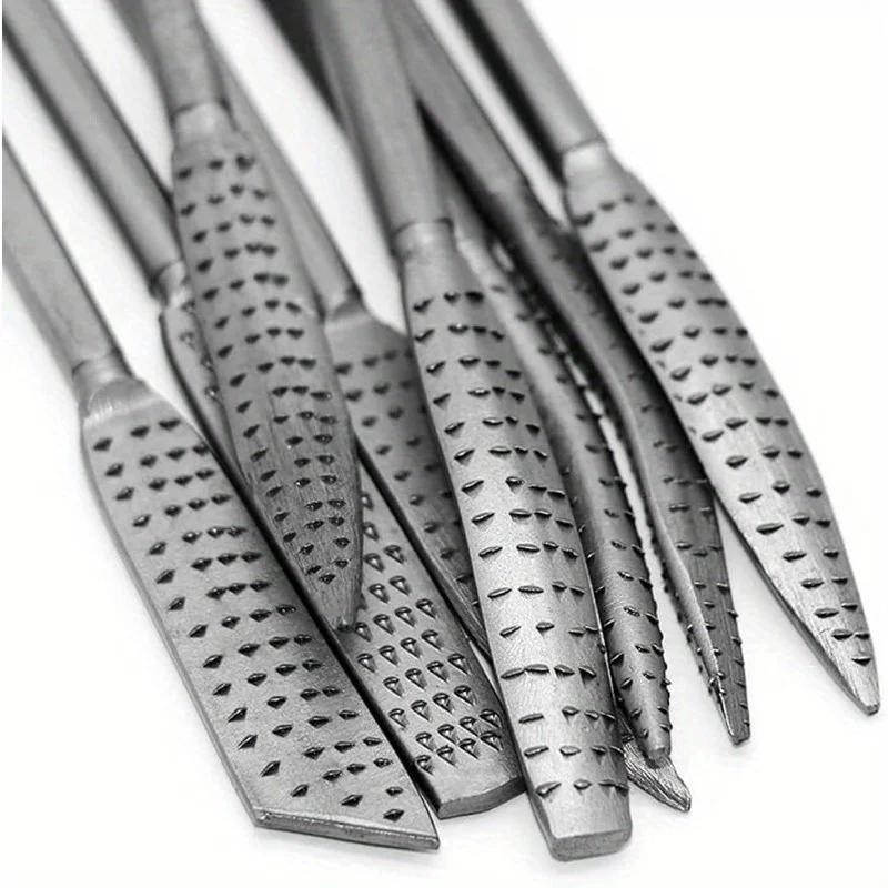 8dílná sada pilníků na rašplování a rýhování dřeva - Různé pilníky pro rašplové řezy - Nástroj na tvarování dřeva