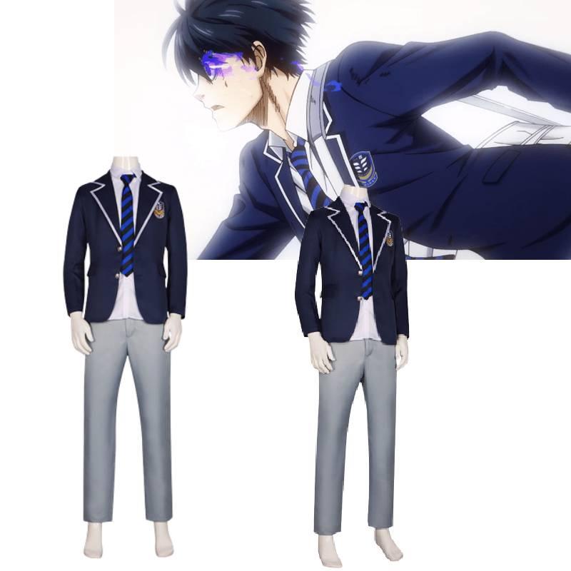 Blue Lock Cosplay Suit Isagi Yoichi School Uniforms Coat Tie Shirt Pants Costume
