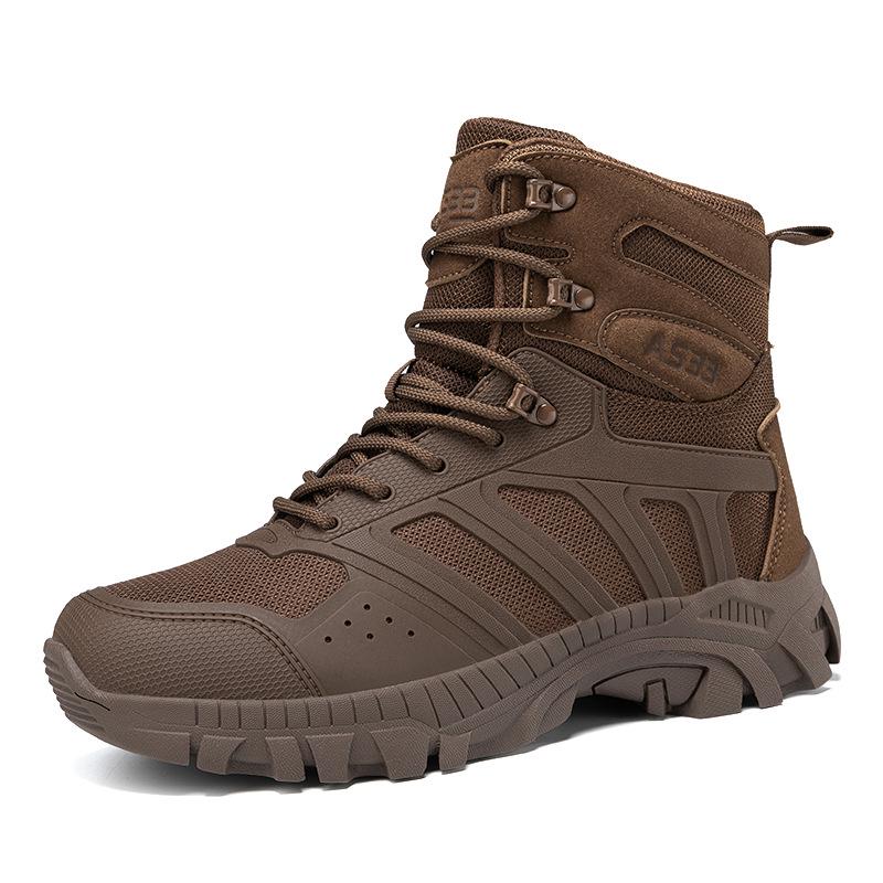 2025 Men's Desert Military Tactical Boots - Large Size, Outdoor Hiking & Mountaineering Training Boots