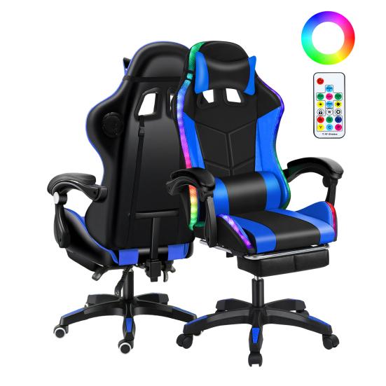 Herní židle s reproduktory kompatibilními s Bluetooth a RGB LED osvětlením Ergonomická masážní počítačová židle s nastavitelnou výškou