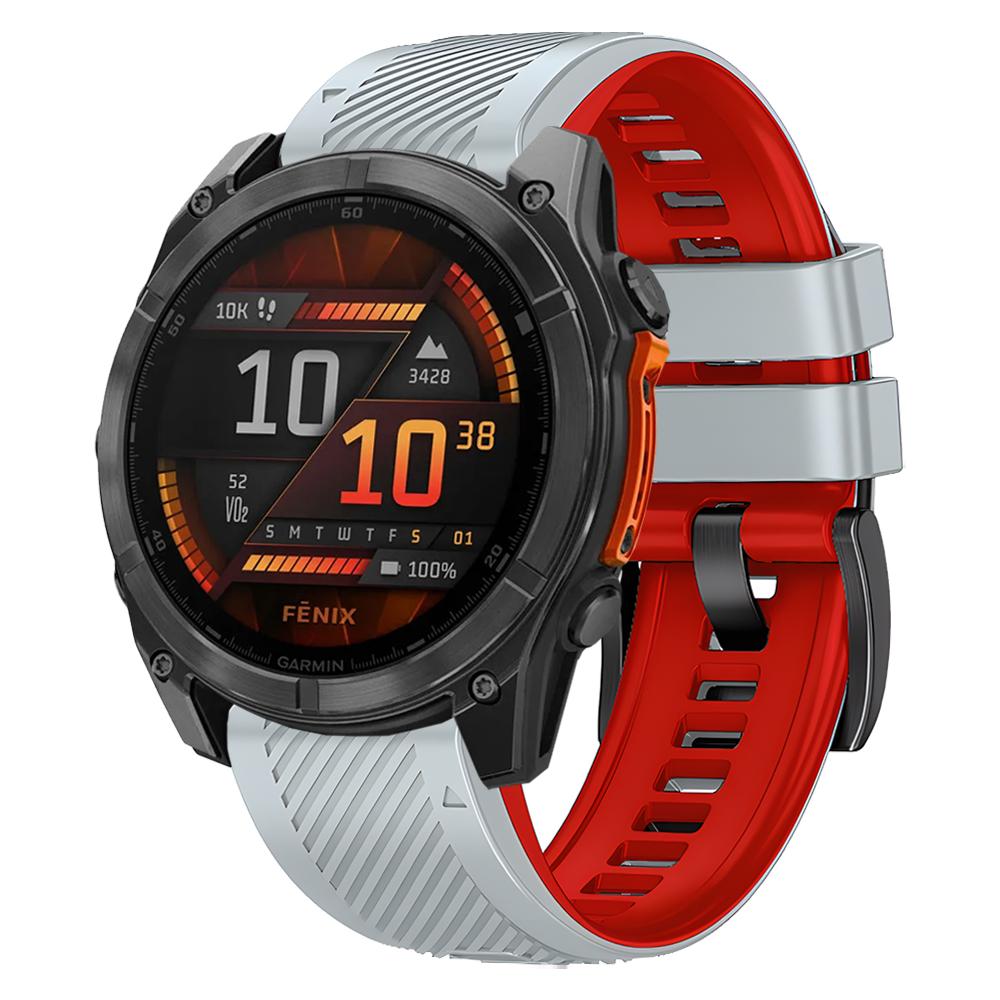 Two-Tone Silicone Watch Band For Garmin Fenix 8 E 47mm Accessories For Garmin Enduro 3 / Fenix8 51mm QuickFit 26mm 22mm Strap