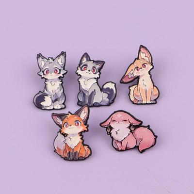 Lindos Pines Esmaltados de Zorro Broche Metálico Mochila Sombrero Bolso Insignias de Solapa Colección de Joyería Regalo